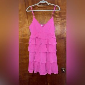 entro | Dresses | Barbie Pink Spaghetti Strap Ruffle Dress | Poshmark